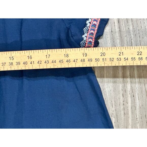 JOHNNY WAS Workshop Juliene Drape Top Voile TUNIC Navy Blue BOHO SM $205 NWT - Picture 12 of 12